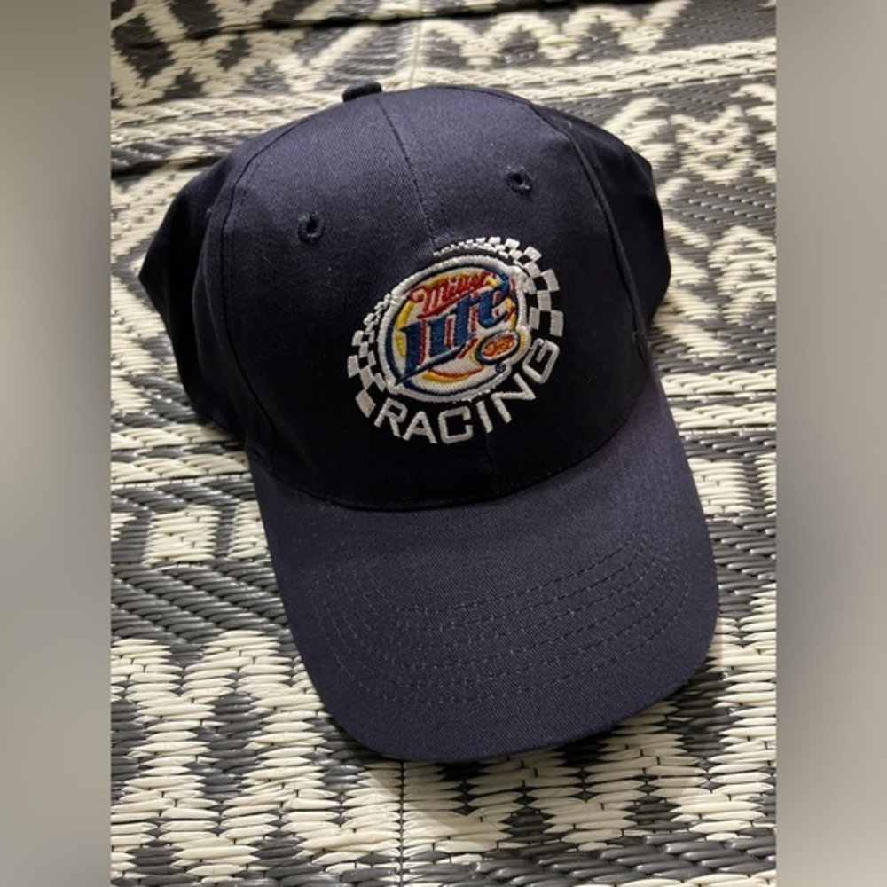 NWOT Kurt Busch Miller Lite Strapback Hat Cap Blue‎ ACME NASCAR Racing
